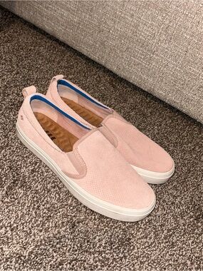 Sperry Women's Slip-On Suede Sneakers in Blush Pink